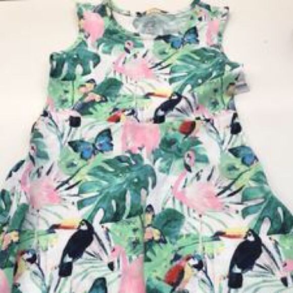 WONDER NATION TROPICAL PRINT SUMMER TANK DRESS XL NWOT - Picture 7 of 7